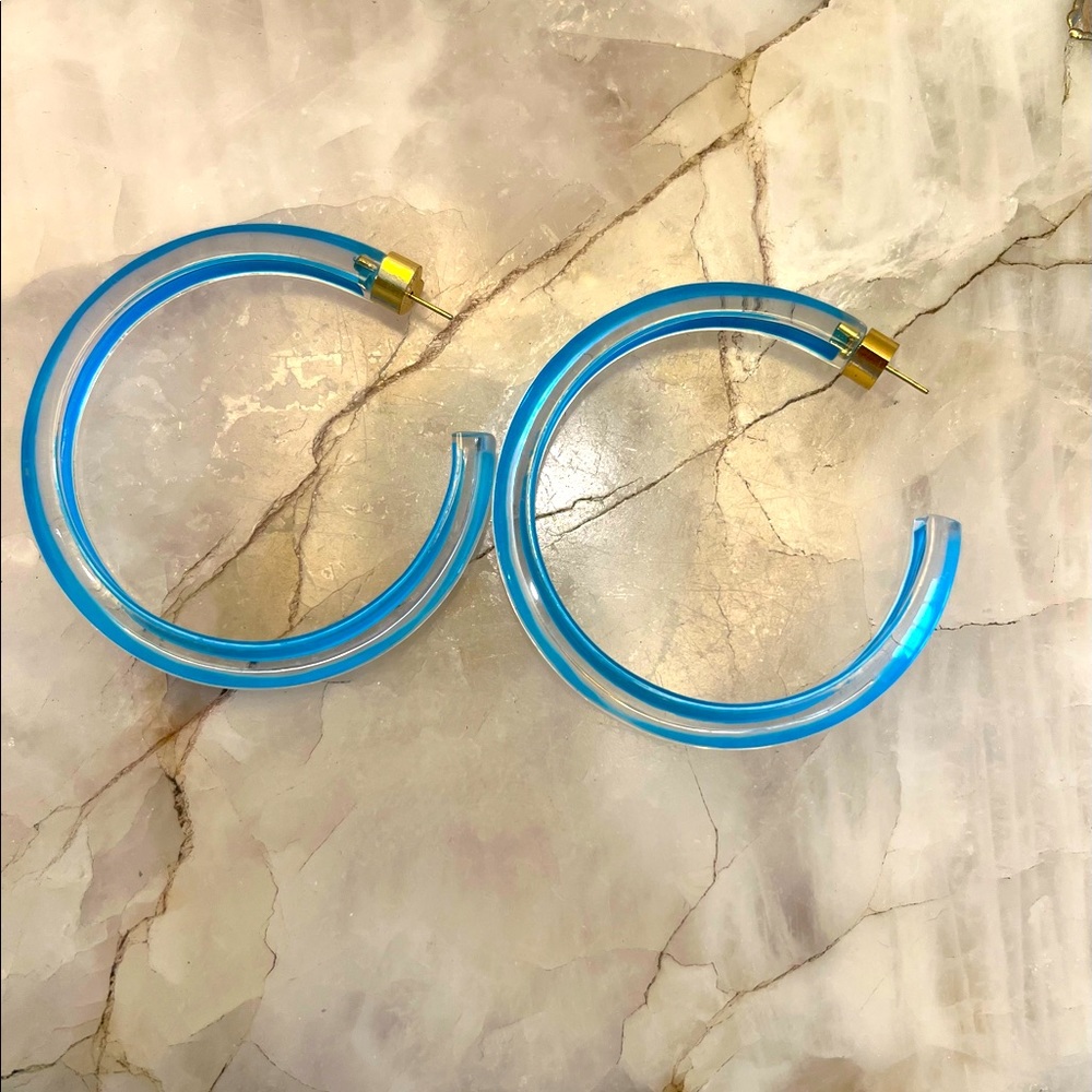 Alison Lou jelly hoops in blue, EUC